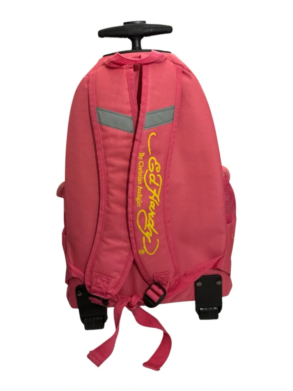Ed Hardy Pink Geisha Rolling Backpack with Colorful Graphic
